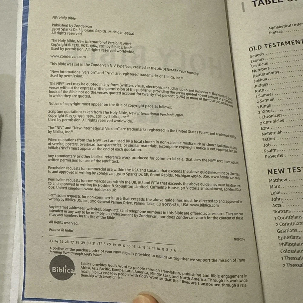 NIV Holy Bible Blue Leather-Look Red Letter Edition 2011 Zondervan Indexed Maps‎